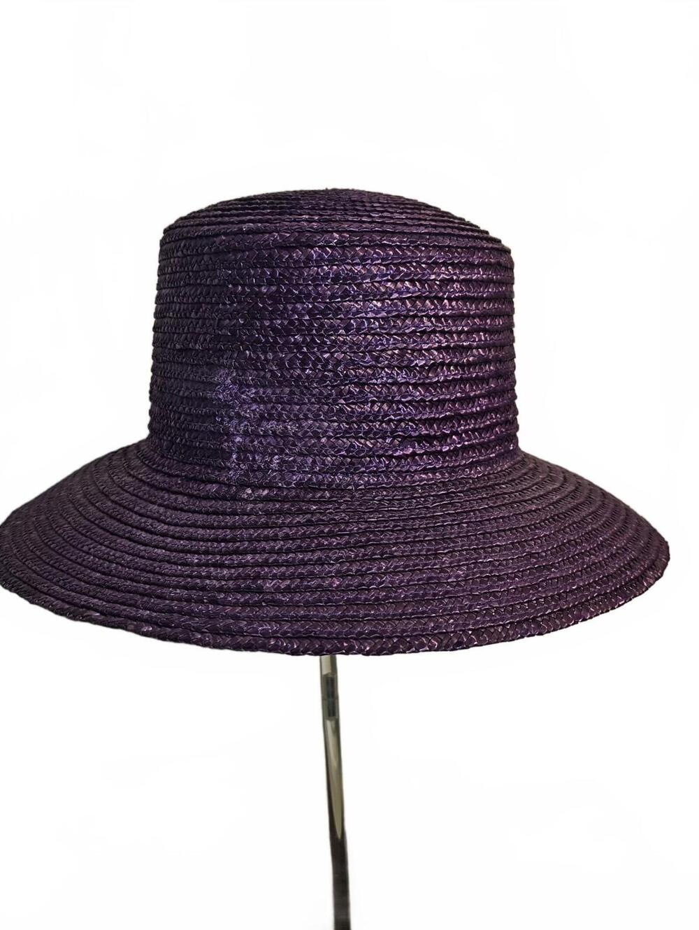 Purple Wide Brim Straw Hat